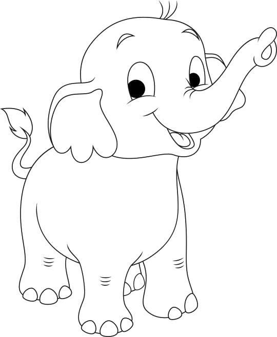 Название: Раскраска маленький слоненок, довольный слоненок, слоненок улыбается. Категория: слон. Теги: слон.