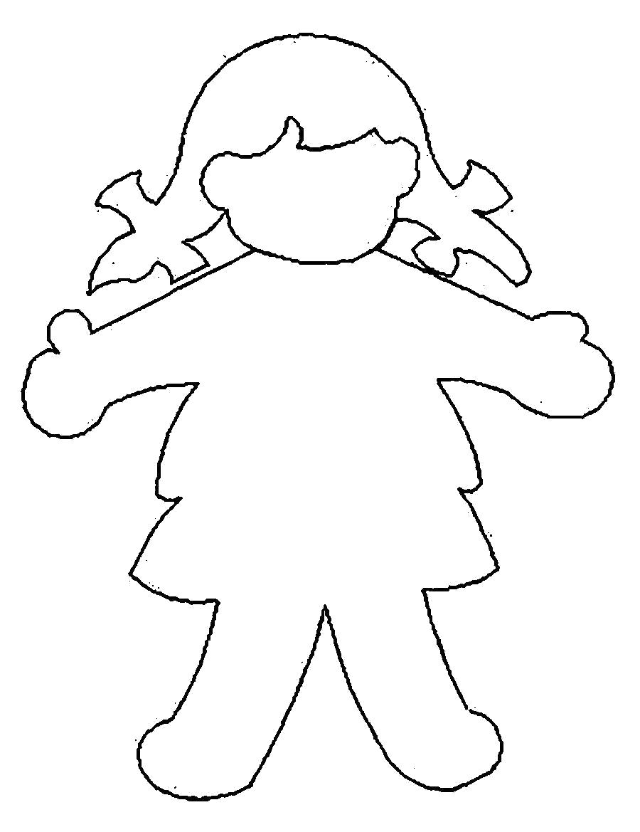 Название: Раскраска Раскраски шаблон человека шаблон человека, девочка для вырезания из бумаги. Категория: Шаблон. Теги: Шаблон.