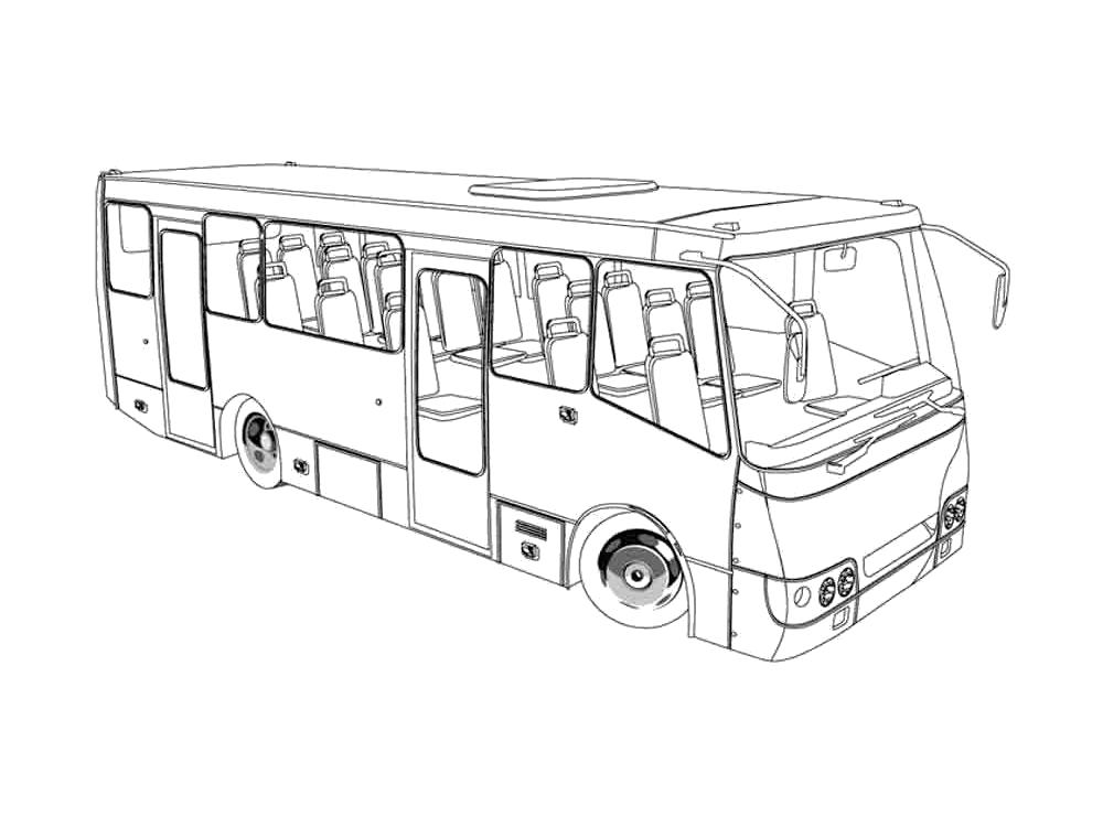 Раскраска Раскраска автобус. Автобус
