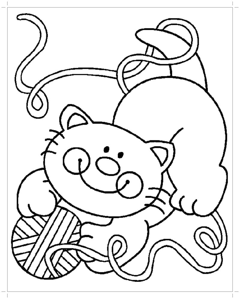 Название: Раскраска Раскраски кошки и котята. Категория: Домашние животные. Теги: Котенок.