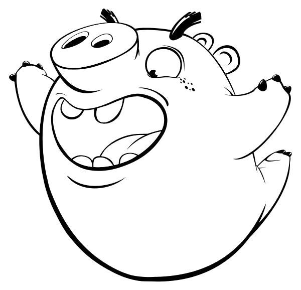 Название: Раскраска Раскраска - Angry Birds в кино - Свинья-миньон в полёте. Категория: Домашние животные. Теги: Свинья.