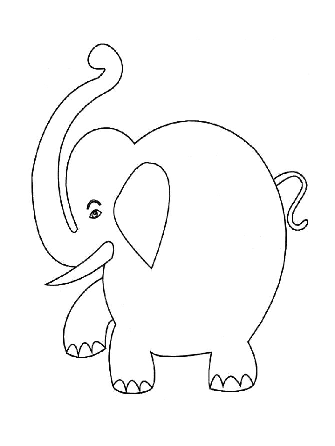 Раскраска у слона поднят хобот. слон