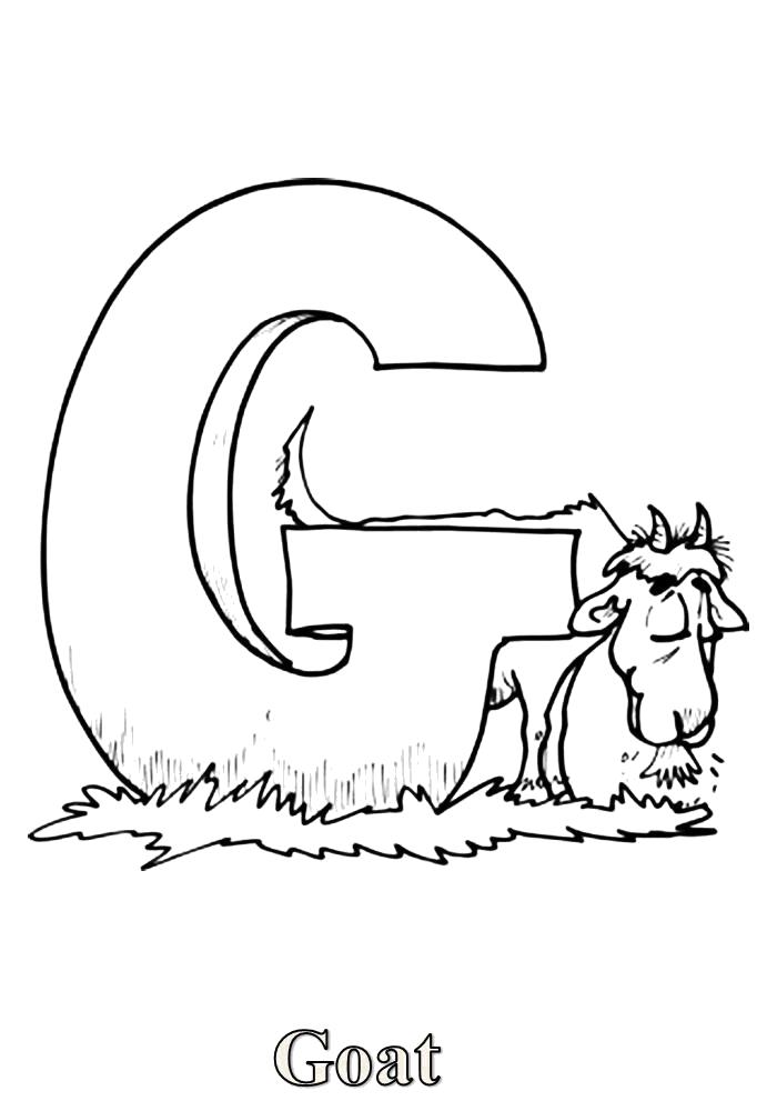 Название: Раскраска  буква g goat. Категория: буква. Теги: буква.