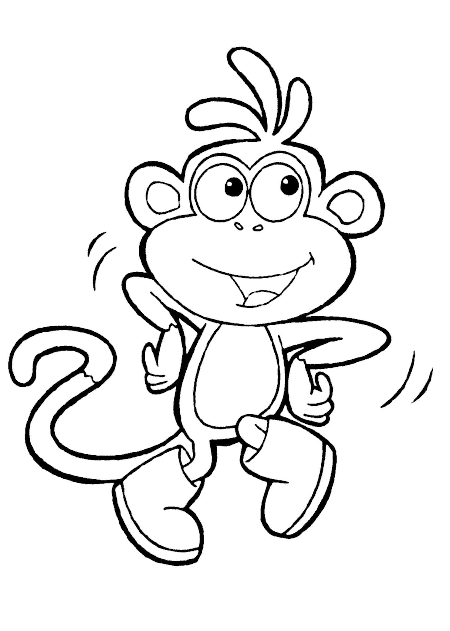 Раскраска  обезьянка. Скачать обезьяна.  Распечатать обезьяна