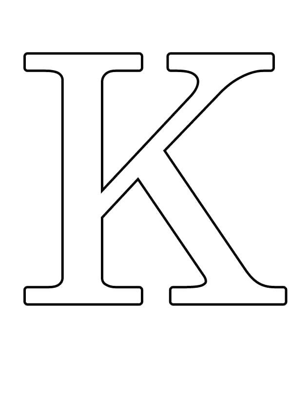 Раскраска Большие буквы английского алфавита, K. буквы