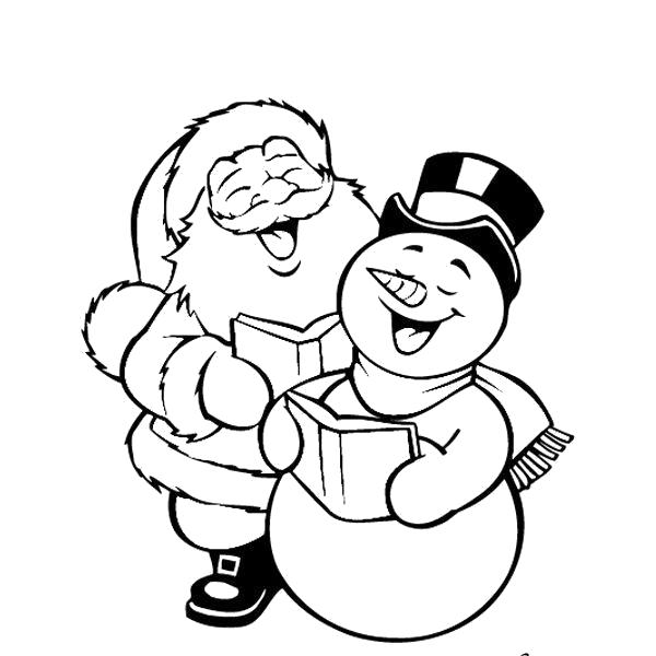 Название: Раскраска Веселый дед Мороз в компании с милым снеговичком непременно создадут праздничное настроение в вашем доме. Очень хороший выбор!. Категория: Дед мороз. Теги: дед мороз с подарками.