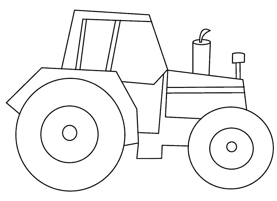 Раскраска Аппликация трактор. трактор