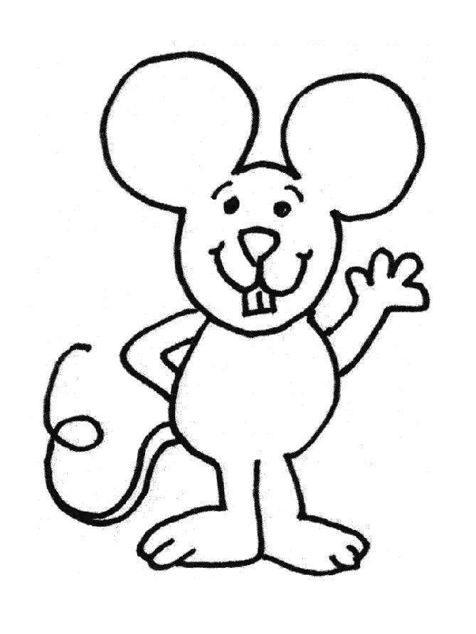 Раскраска Приветливый мышонок. 
