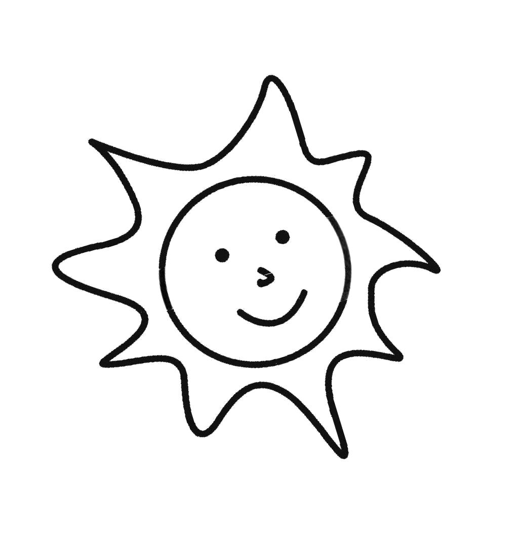 Контур солнце для детей