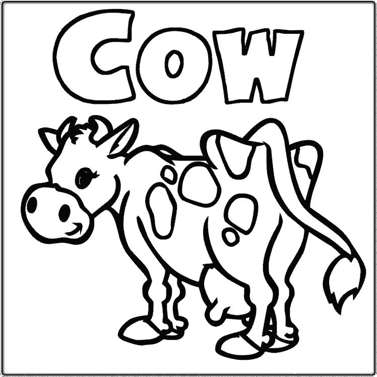 Раскраска cow. Домашние животные