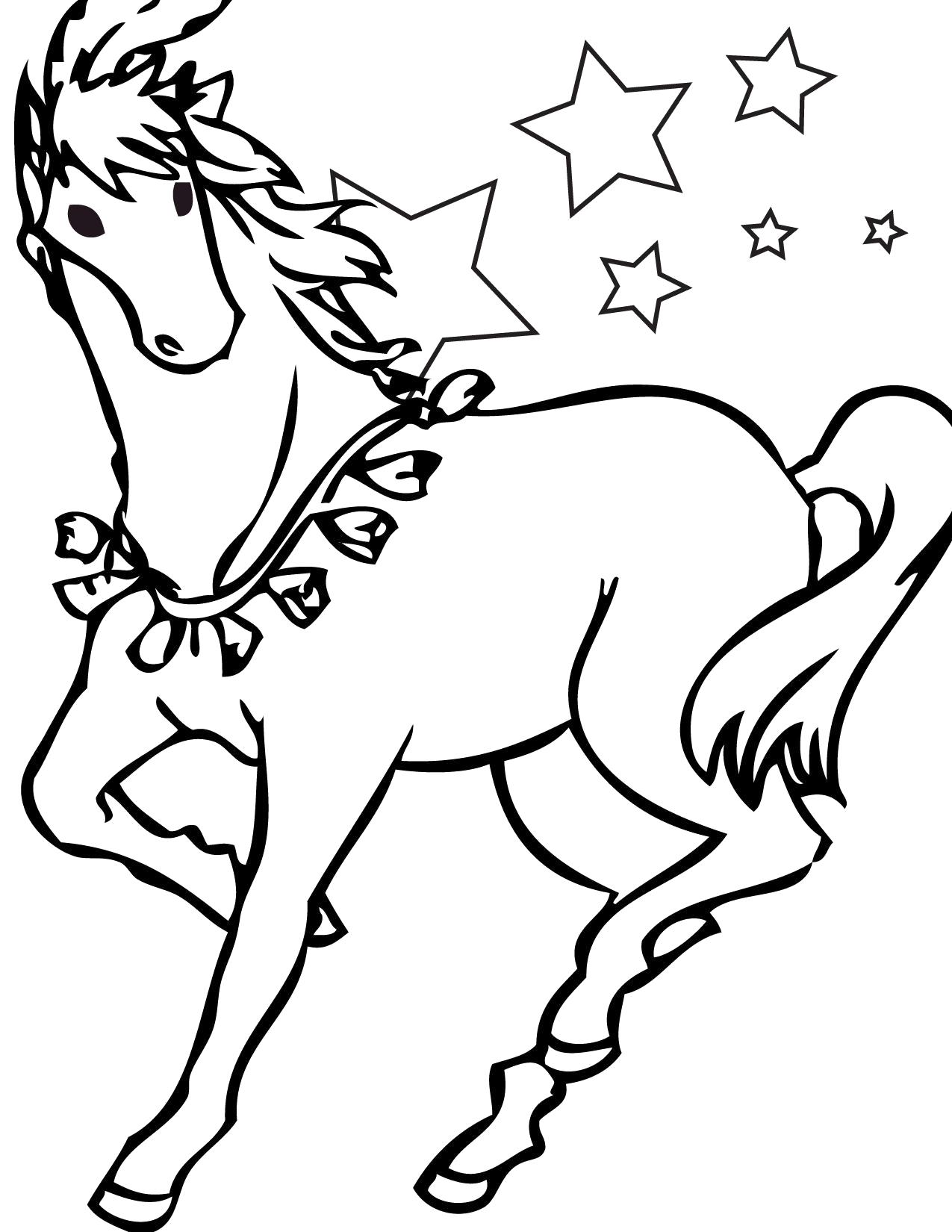 Название: Раскраска Звёздная лошадка. Категория: Лошадь. Теги: Лошадь.