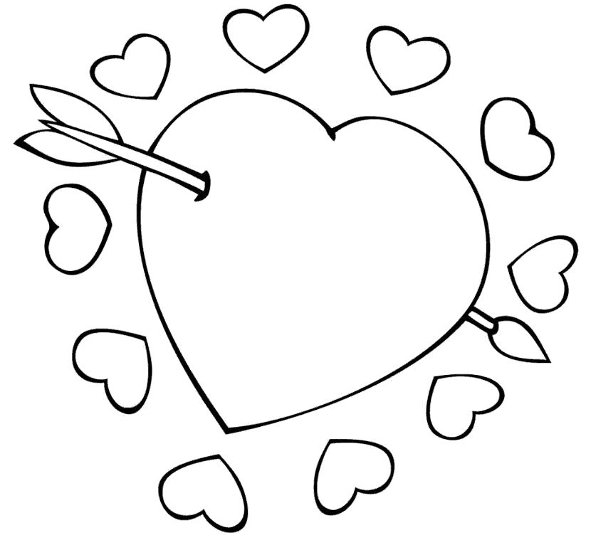 Название: Раскраска Раскраска любовь скачать . сердце со стрелой. Категория: сердце. Теги: сердце.