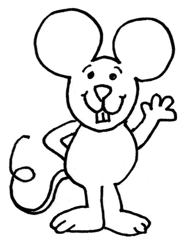 Раскраска Приветливая мышка. 
