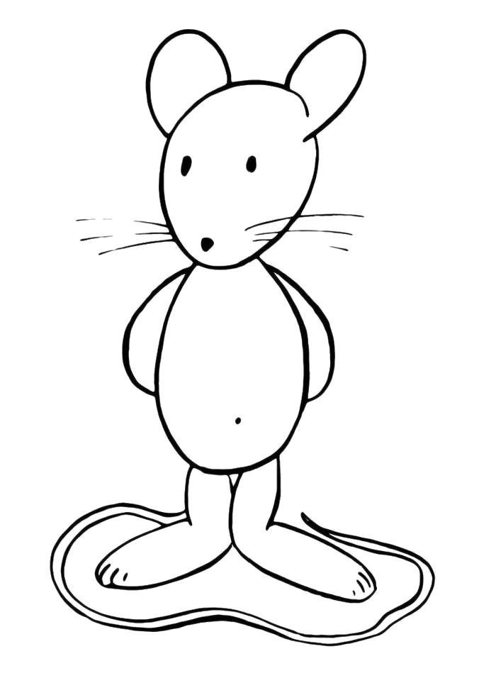 Название: Раскраска Мышонок с длинным хвостом. Категория: Дикие животные. Теги: мышь.