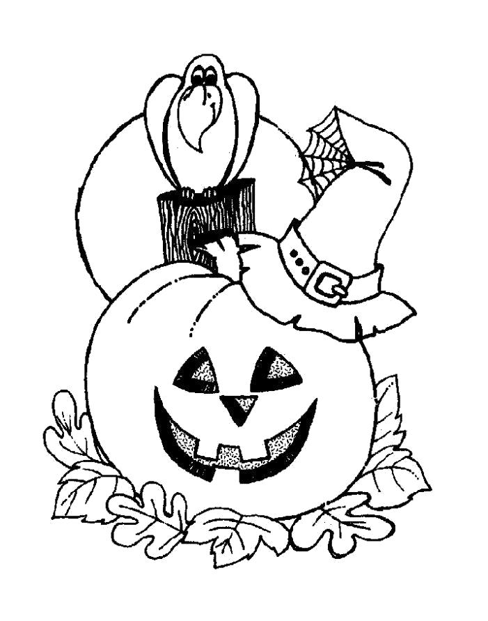 Название: Раскраска Разукрашка хэллоуин для детей. Категория: Хэллоуин. Теги: тыква на хэллоуин.
