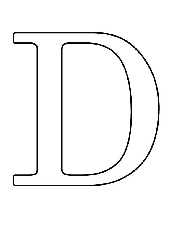 Раскраска Большие буквы английского алфавита, Буква Dd. буквы