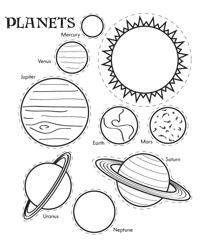 Раскраска Раскраски День космонавтики планета, звезды, луна. космос