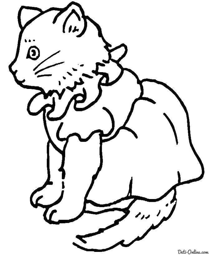 Название: Раскраска Раскраска Добрая кошка. Категория: кот. Теги: кот.