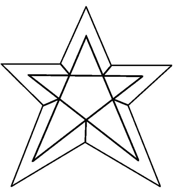 Раскраска геометрические фигуры. пятиугольник. Скачать треугольник, звезда.  Распечатать геометрические фигуры