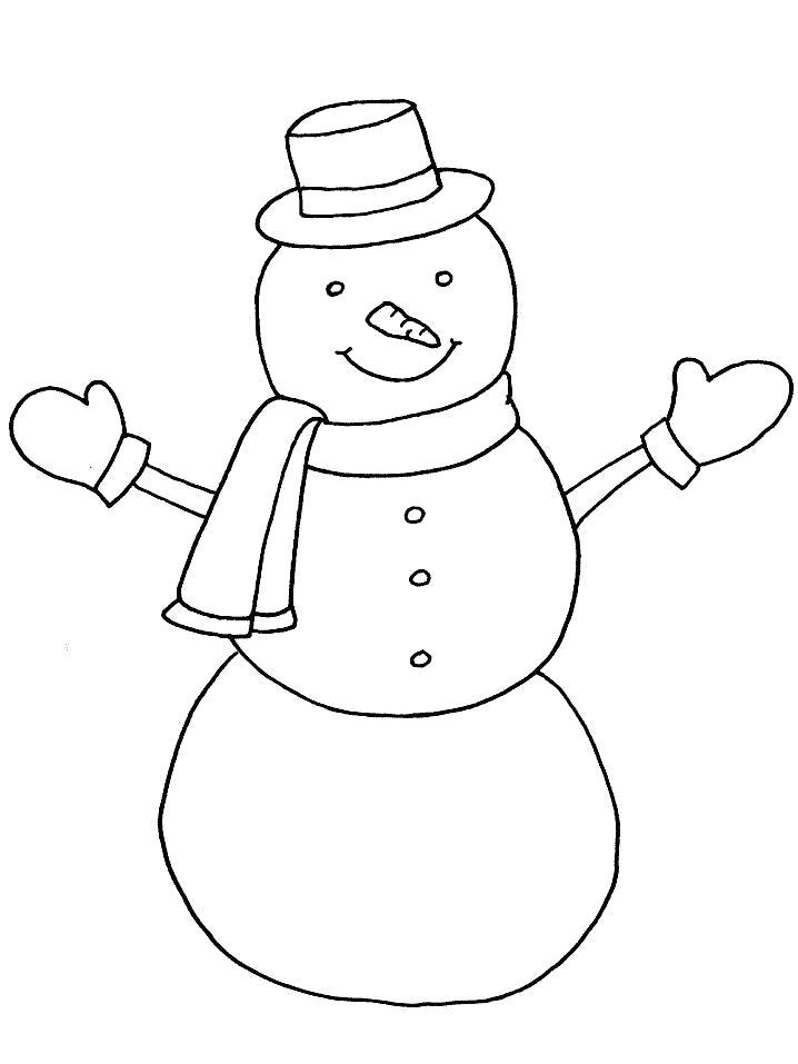 Название: Раскраска Раскраска Снеговик в варежках. Категория: снеговик. Теги: снеговик.