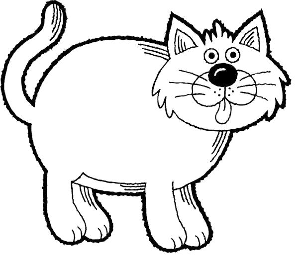 Раскраска Смешной кот. Домашние животные