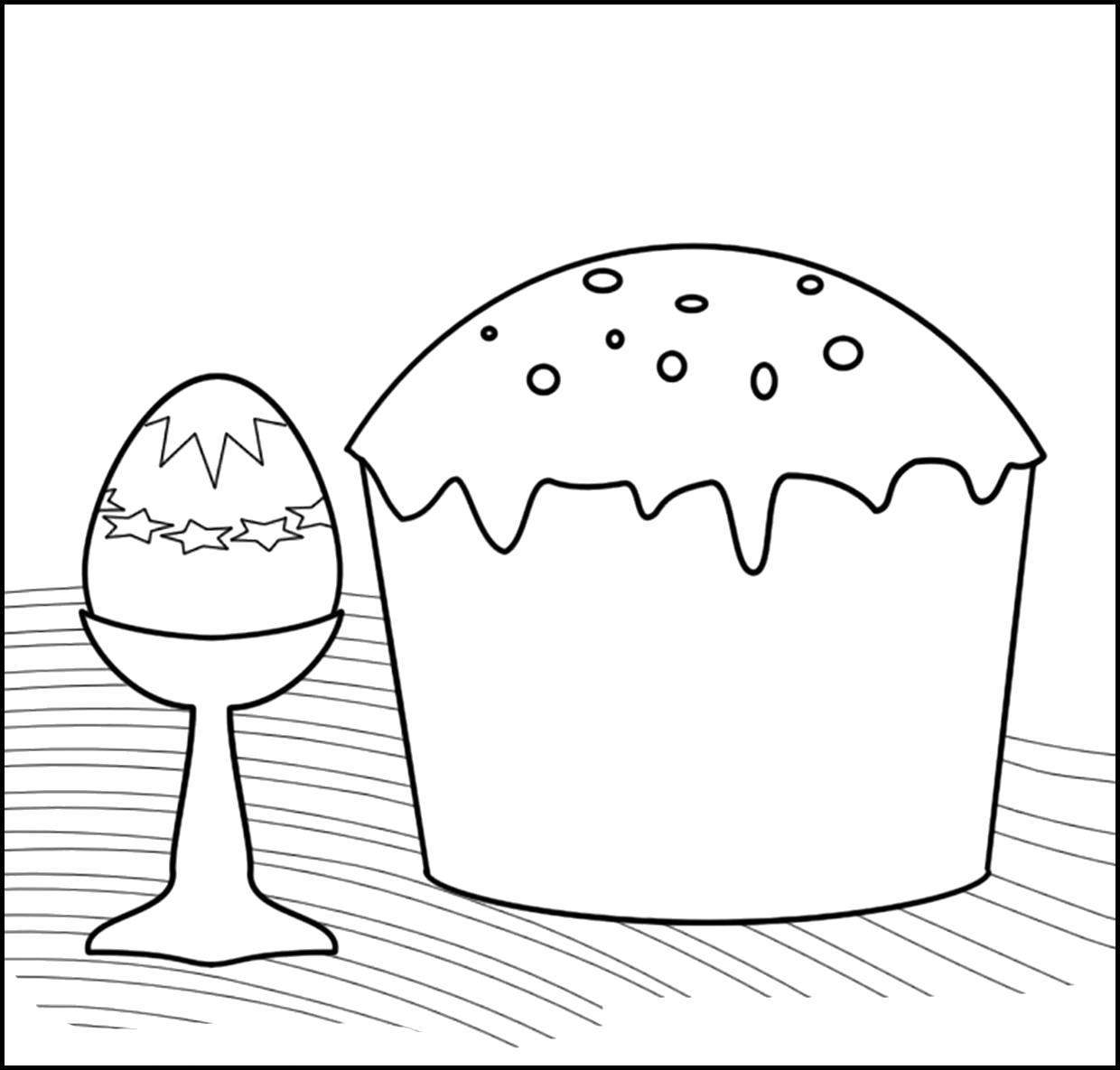 Раскраска яйцо и пасха. Скачать Пасха.  Распечатать Пасха