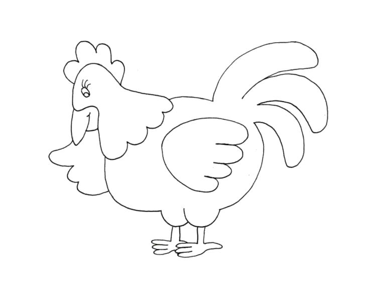 Название: Раскраска Курочка. Категория: Домашние животные. Теги: Курица.
