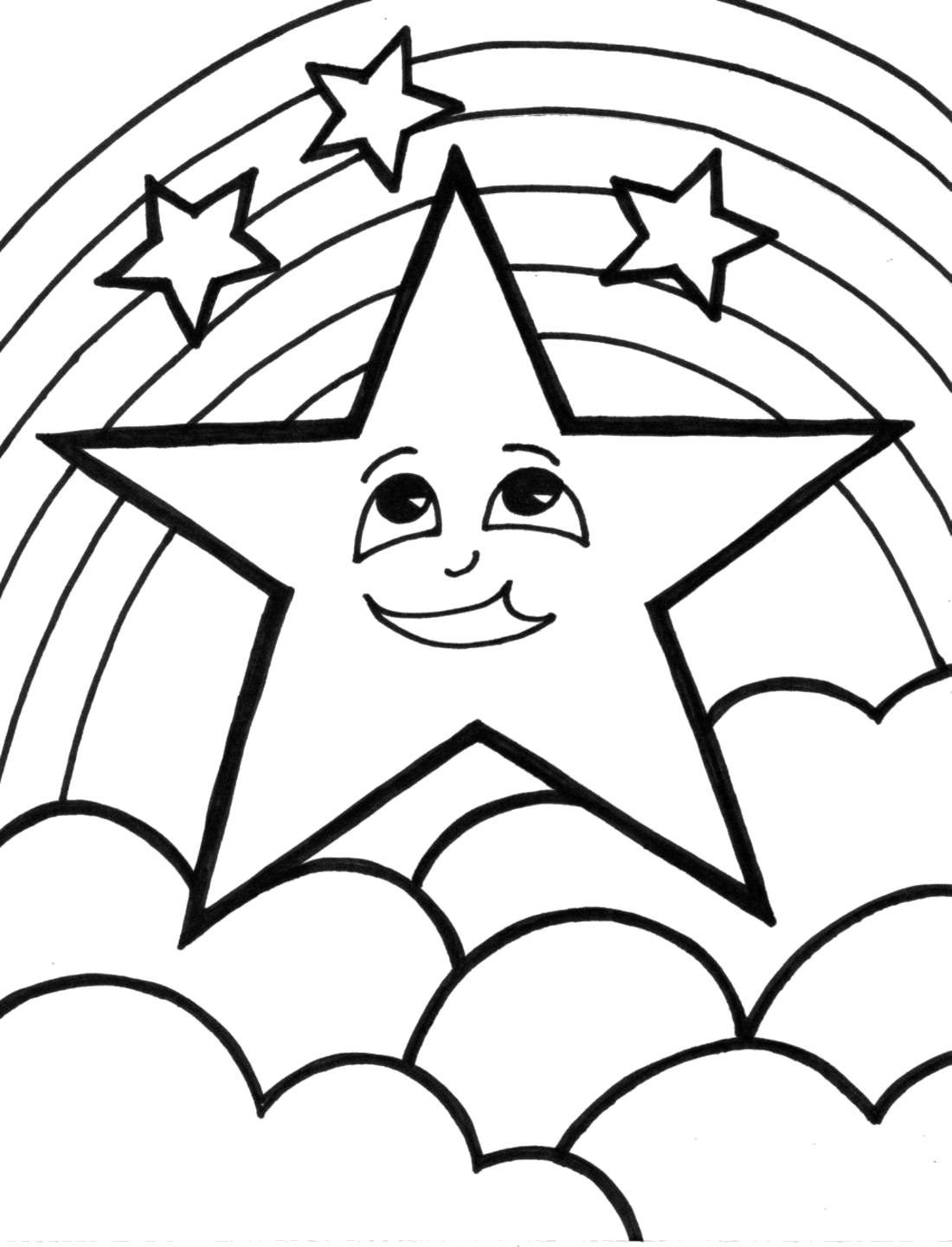 Название: Раскраска Звезда на небе. Категория: геометрические фигуры. Теги: звезда.