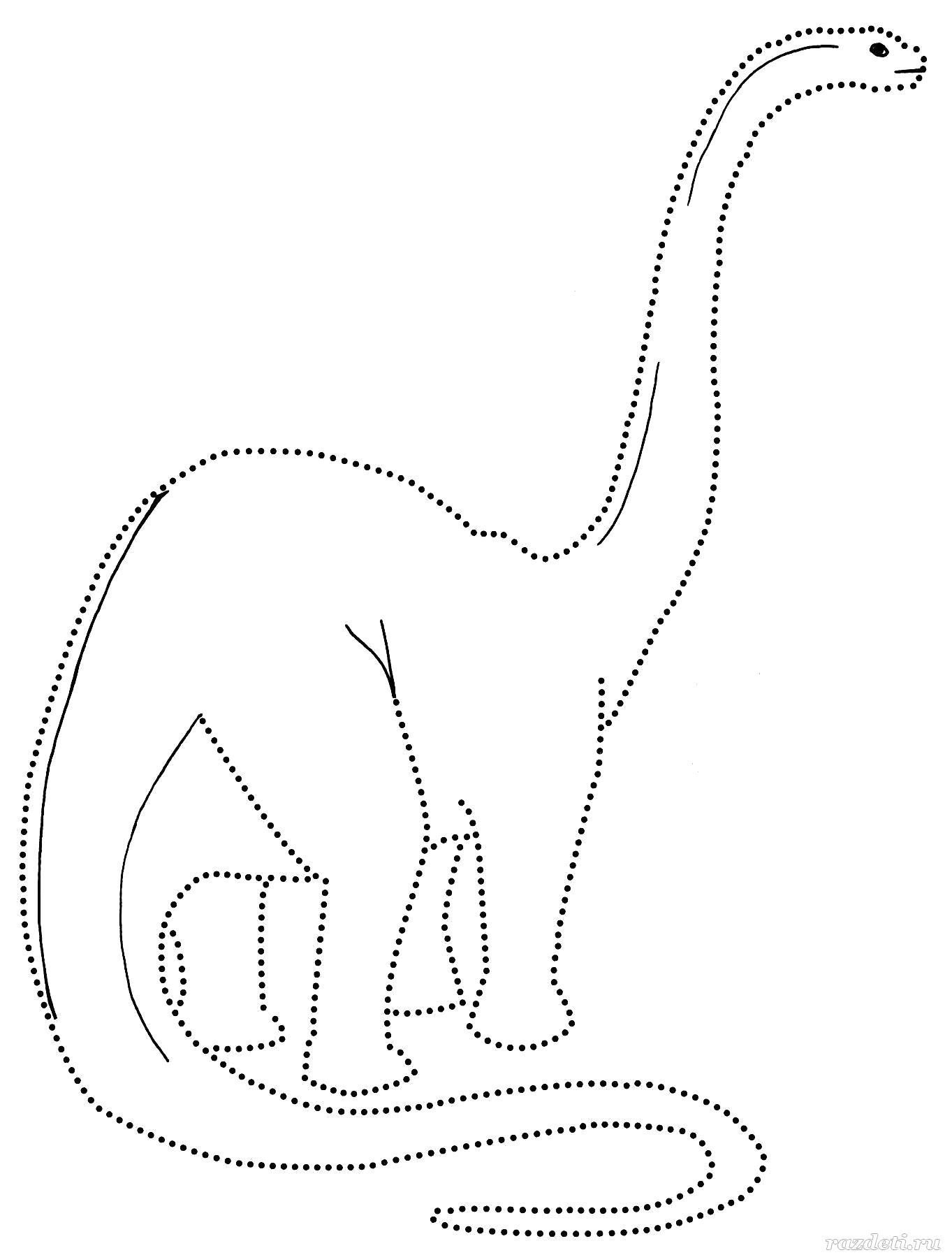 Раскраска Раскраски для детей. Динозаврики по линиям. динозавр