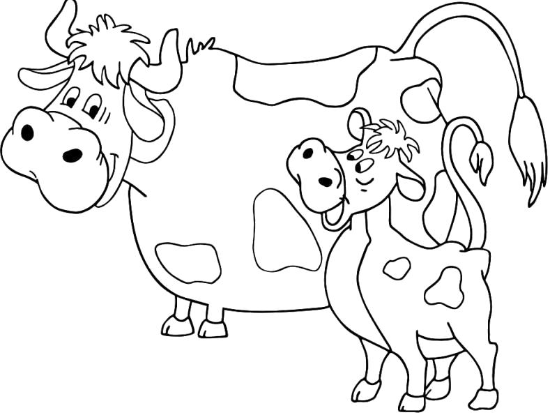 Название: Раскраска Раскраски трое из Простоквашино . Категория: Домашние животные. Теги: Корова, Теленок.