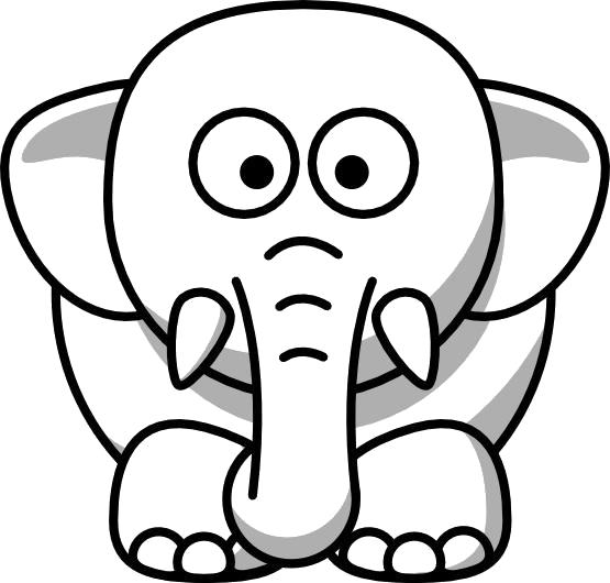 Название: Раскраска Слоник для малышей. Категория: Дикие животные. Теги: слон.