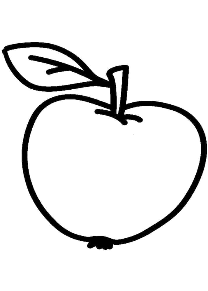 Раскраска Спелое яблоко. Фрукты