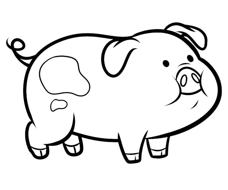 Название: Раскраска Хрюша. Категория: Домашние животные. Теги: Свинья.