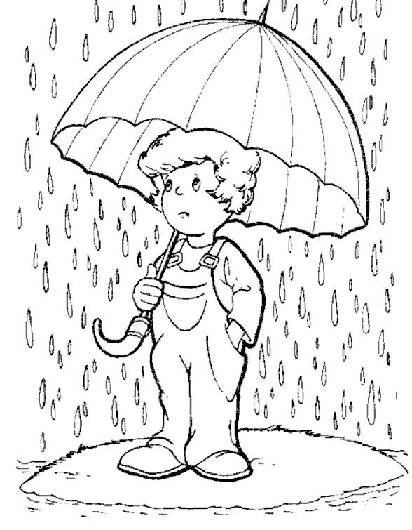 Название: Раскраска Мальчик не любит дождь. Категория: дождь. Теги: дождь.