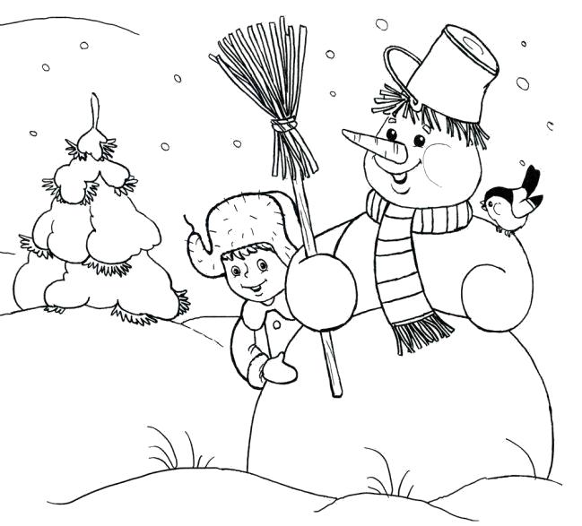 Название: Раскраска Раскраска. Снеговик. Категория: Зима. Теги: снеговик.