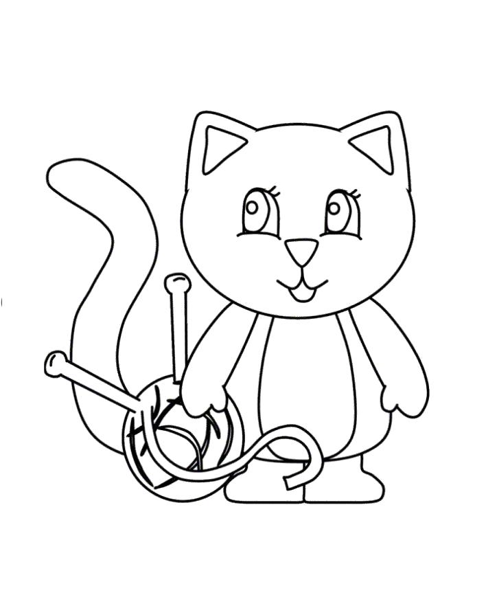 Название: Раскраска Раскраска кот для детей. Категория: Домашние животные. Теги: кот.