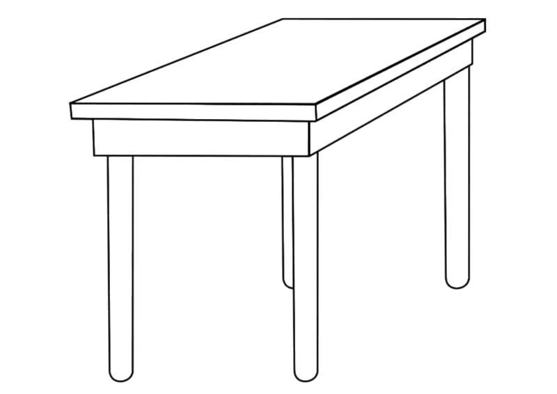 Название: Раскраска Раскраски стол, деревянный стол. Категория: Стол. Теги: Стол.