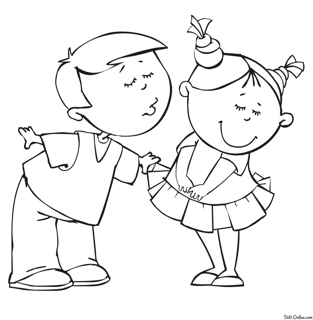 Название: Раскраска Раскраска Мальчик целует девочку. Категория: день Святого Валентина. Теги: день Святого Валентина.