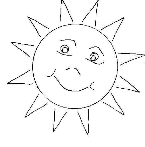 Раскраска Яркое солнышко для малышей распечатать бесплатно