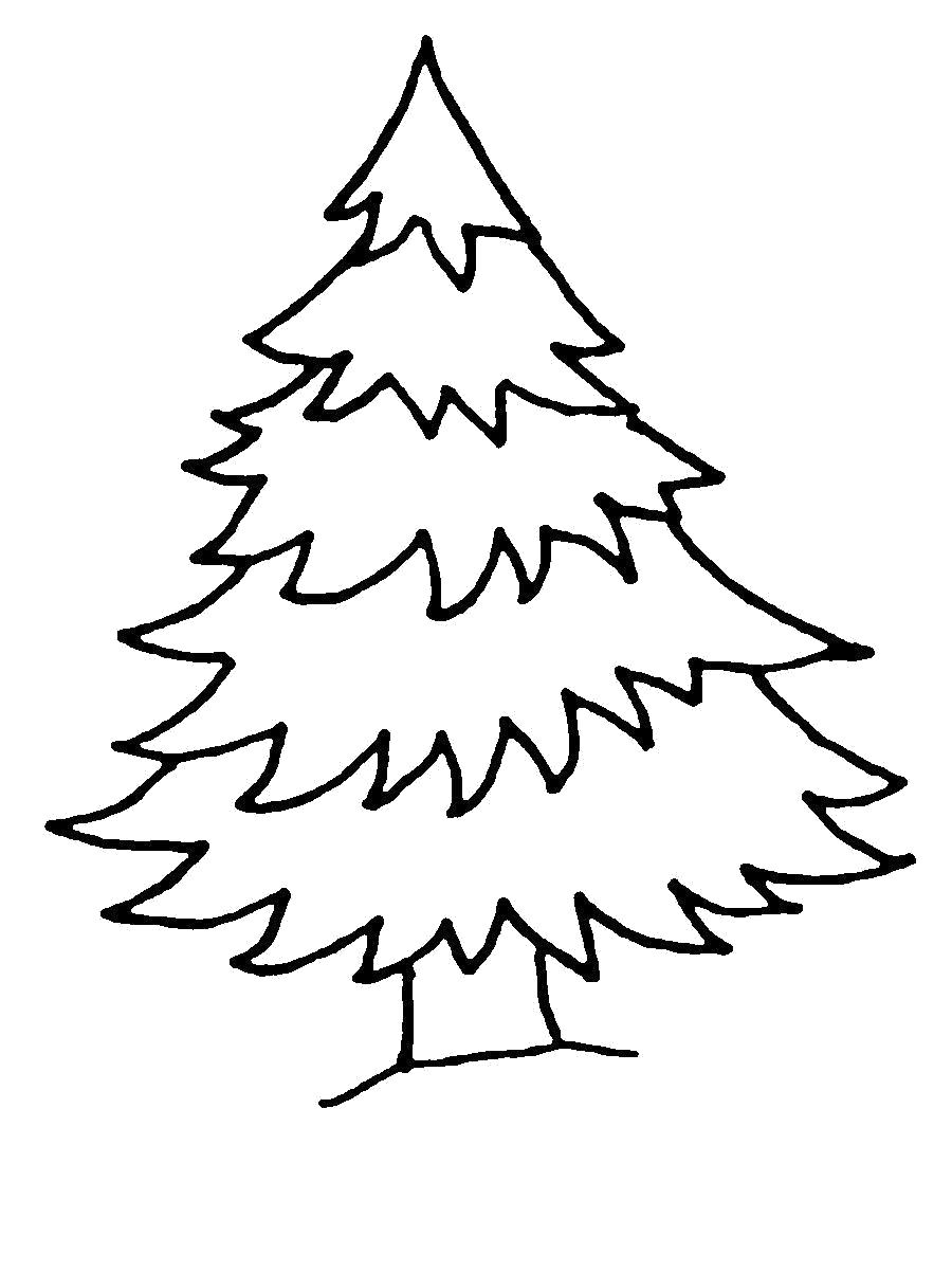 Раскраска  Новогодняя елка шаблон для вырезания из бумаги . Скачать Елка.  Распечатать Елка