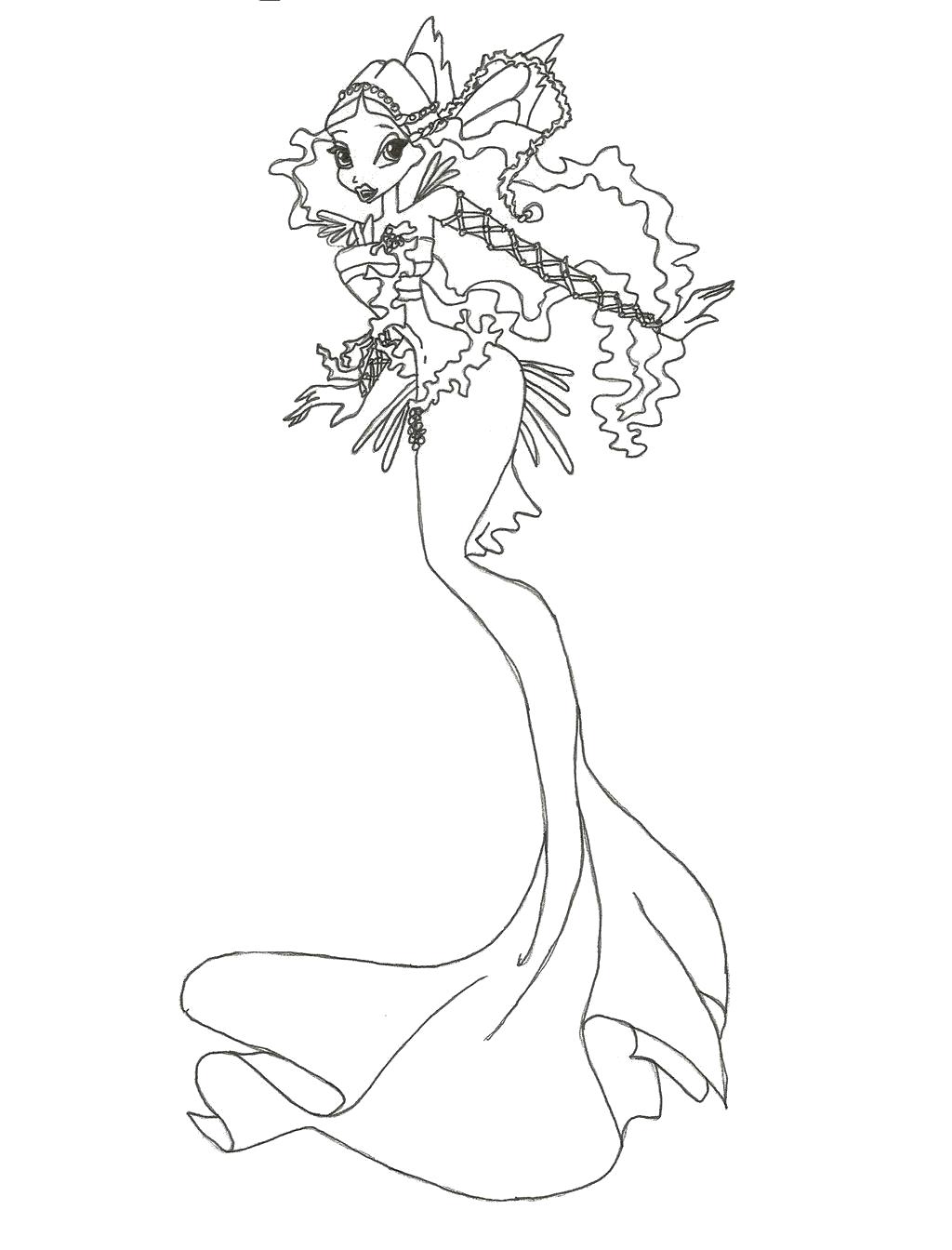 Раскраска Фея русалка. мифические существа