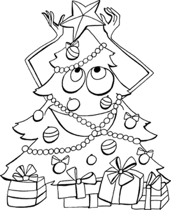 Название: Раскраска елка раскраска. Елка поправляет звезду. Подарки под елкой.. Категория: Новый год. Теги: Елка, Елочные игрушки, Подарки.