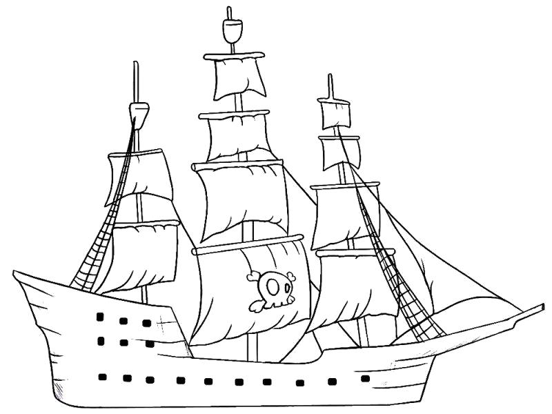Раскраска Пиратское судно. для мальчиков