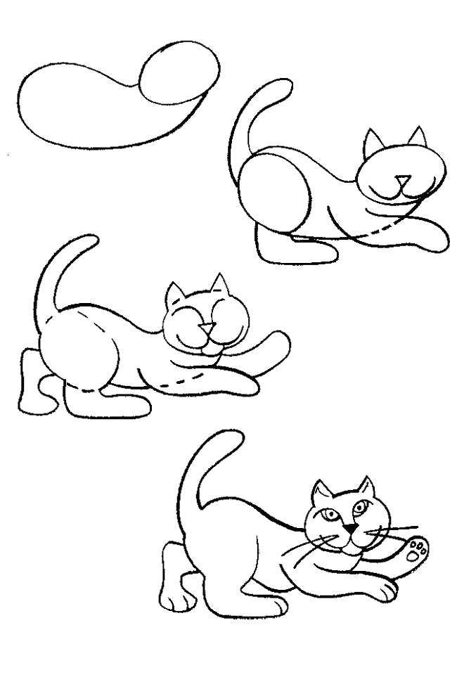 Название: Раскраска Как нарисовать котенка поэтапно,. Категория: Учимся рисовать. Теги: как нарисовать.