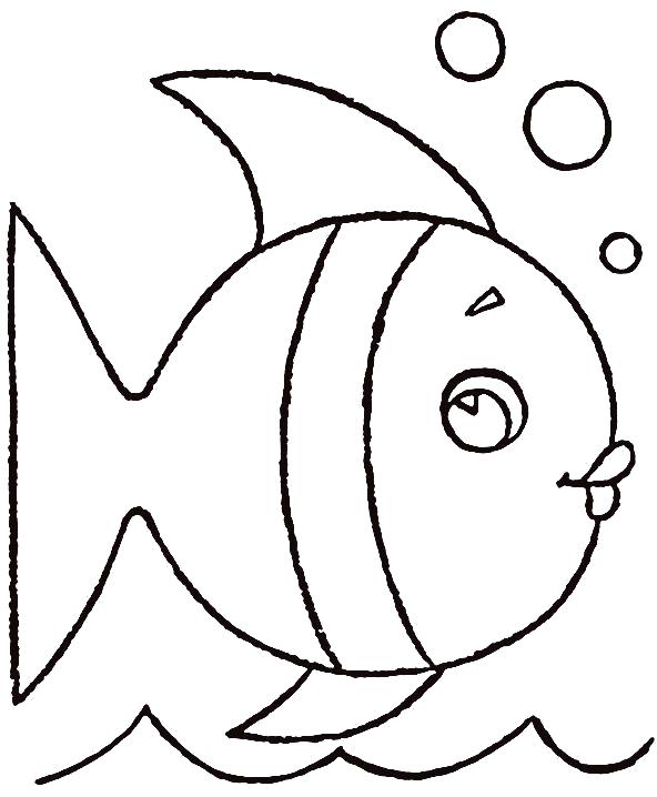 Раскраска Раскраска рыба и пузырьки. Рыбы