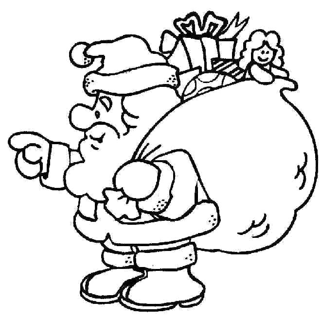 Название: Раскраска Дед мороз  с огромным мешком подарков. Категория: Новый год. Теги: Дед мороз.