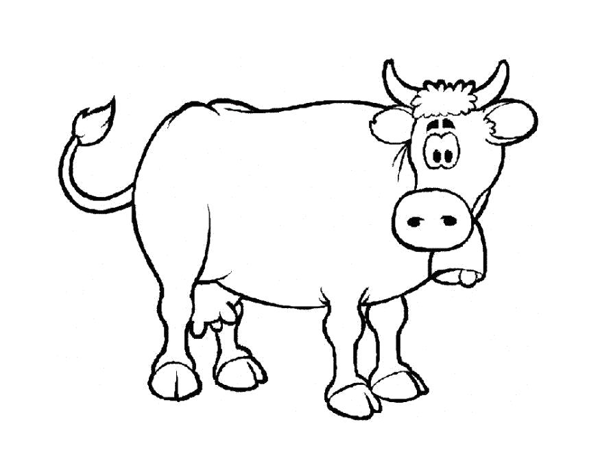 Название: Раскраска Раскраска Корова. Категория: Домашние животные. Теги: Корова.