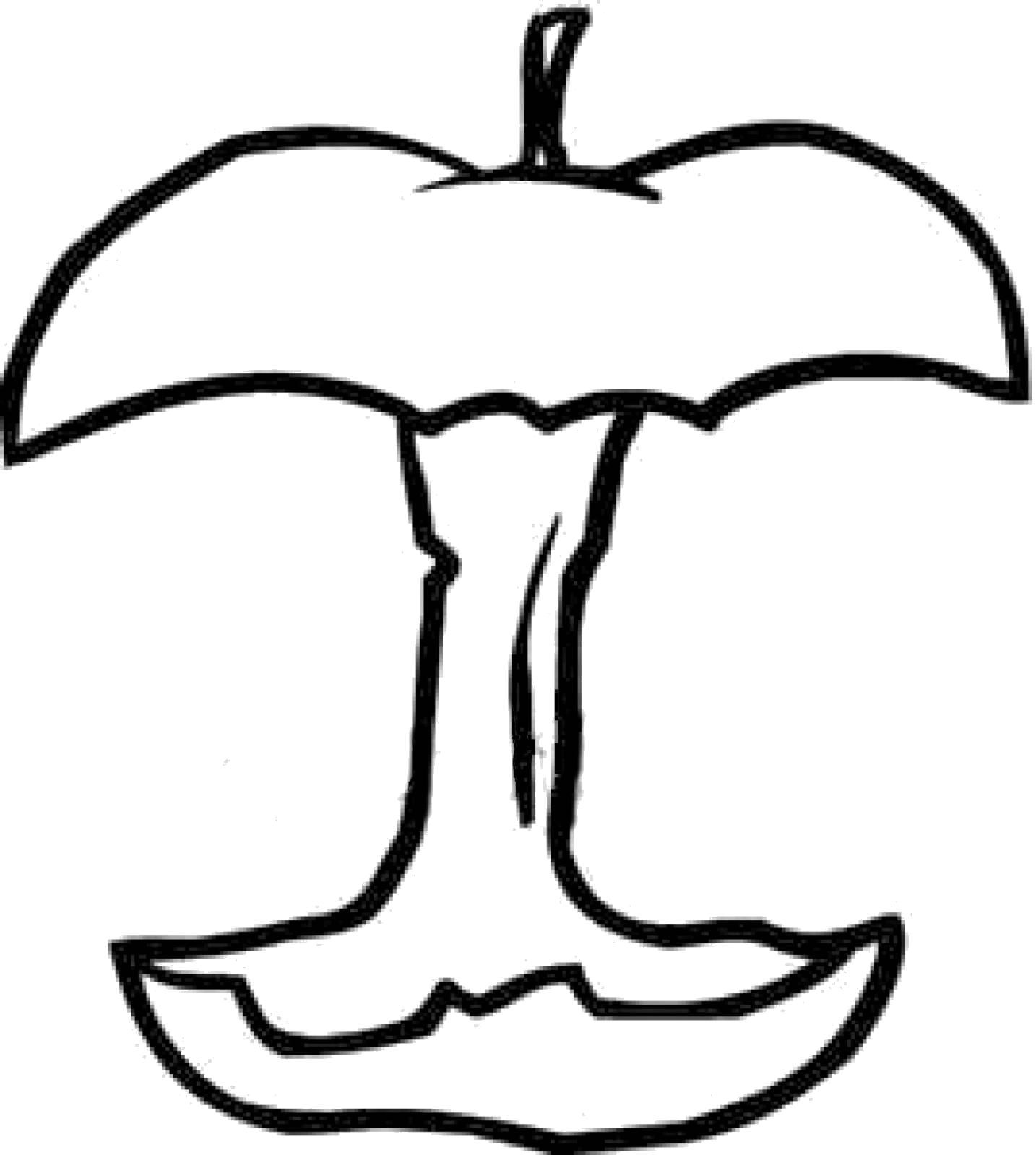 Раскраска Огрызок яблока. 