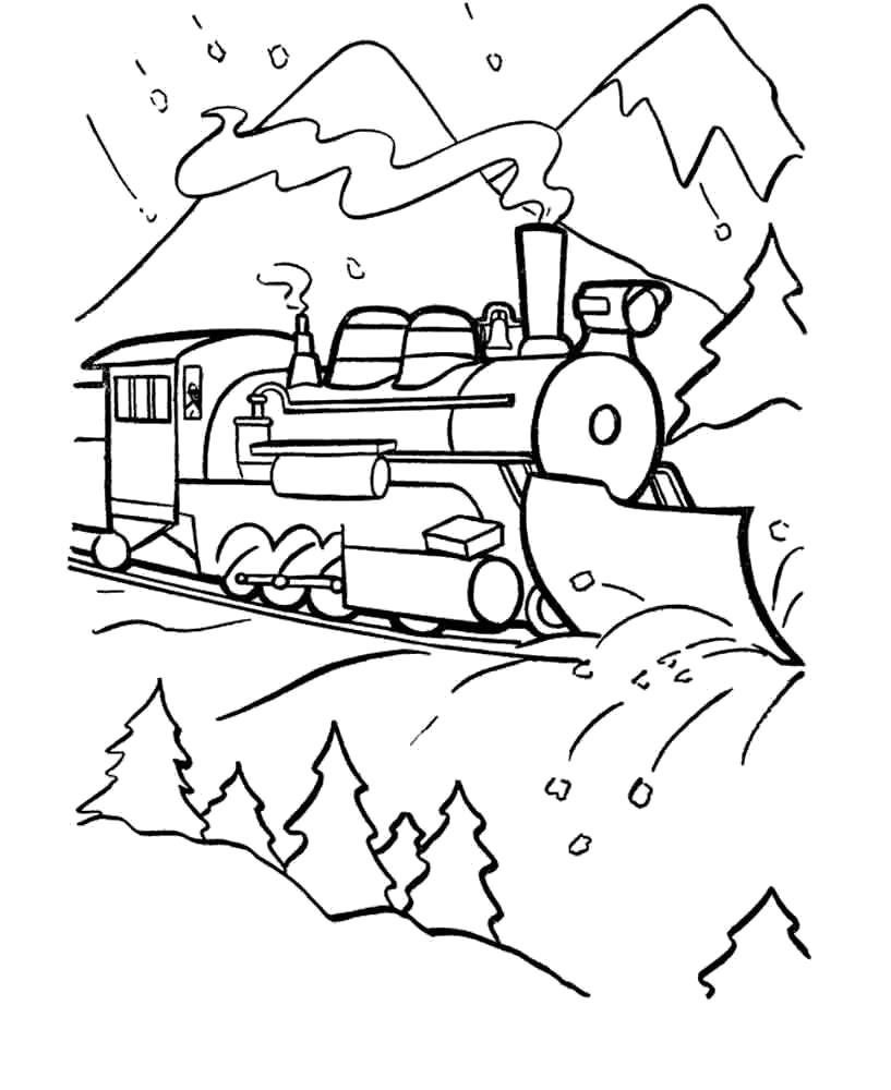 Название: Раскраска Раскраска поезд. Категория: для мальчиков. Теги: поезд.