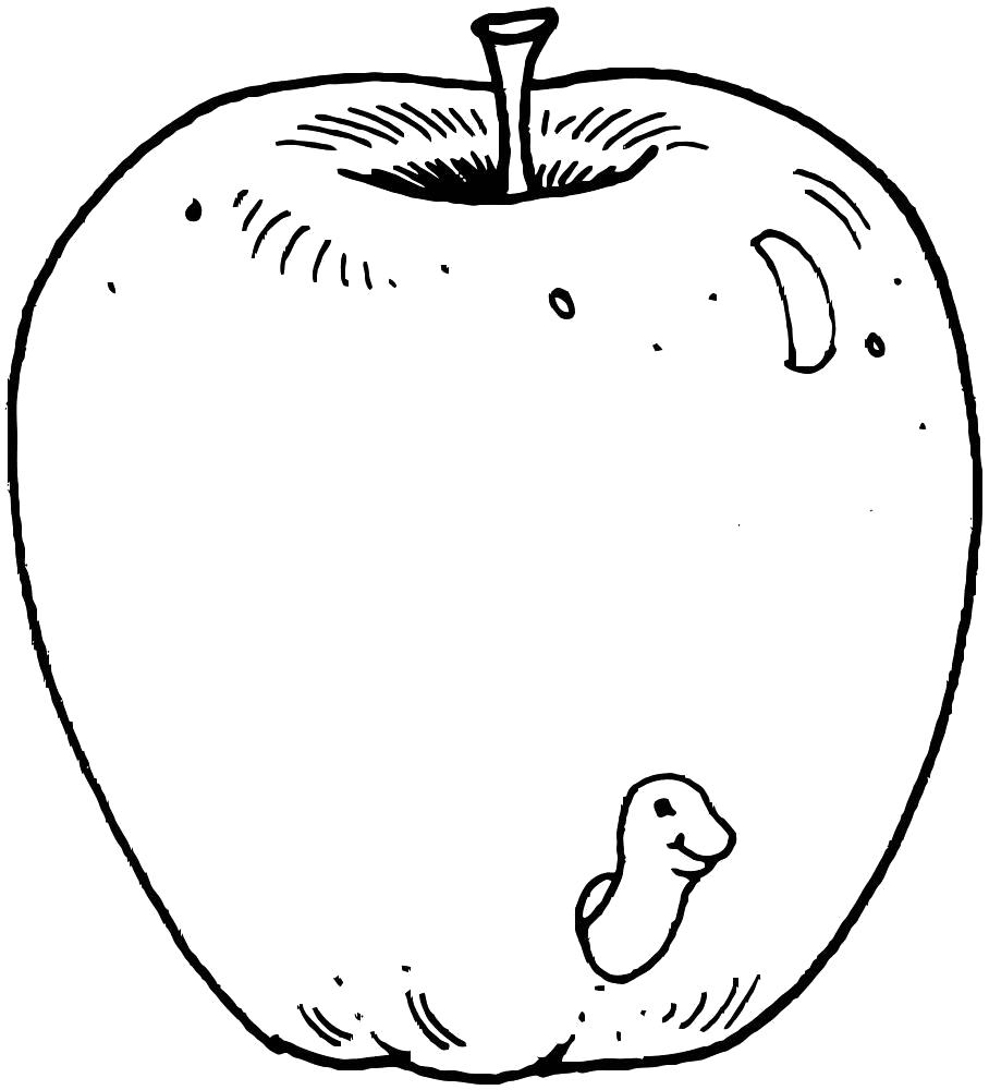 Раскраска большое яблоко. Фрукты